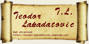 Teodor Lapadatović vizit kartica